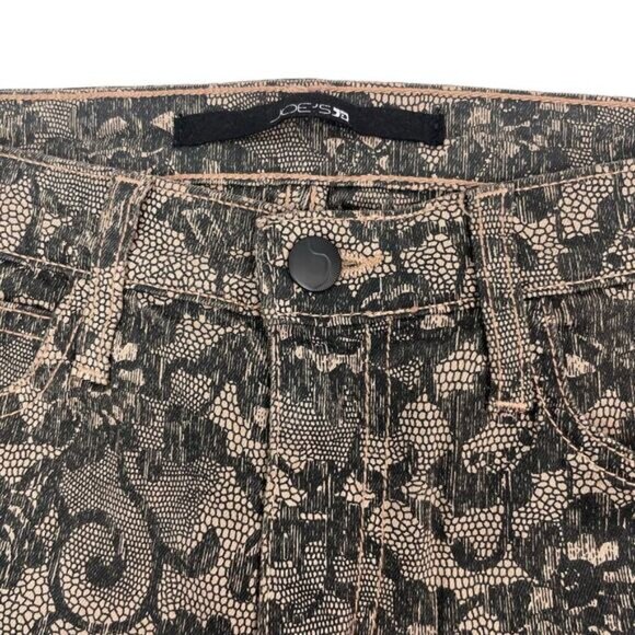 JOE'S JEANS Chantilly Mid Rise Lace Print Skinny Jean 26 Blush - Picture 8 of 12